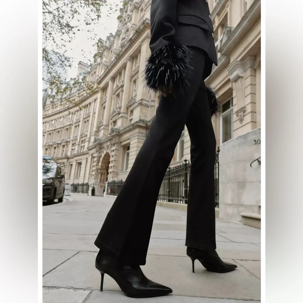 Zara NWT black flare pants